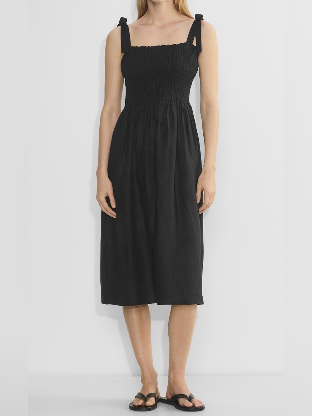 ARITZIA Wilfred Golden Hour Linen Midi Dress